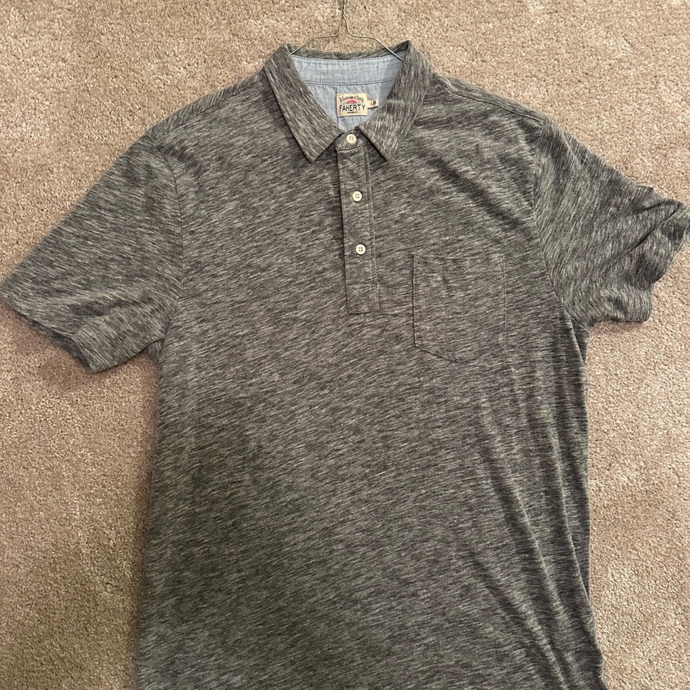Faherty Charcoal Polo Shirt